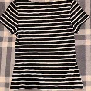 Dip square chest striped blouse